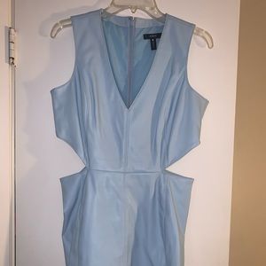 AQUA MINI CUT OUT DRESS IN BABY BLUE
